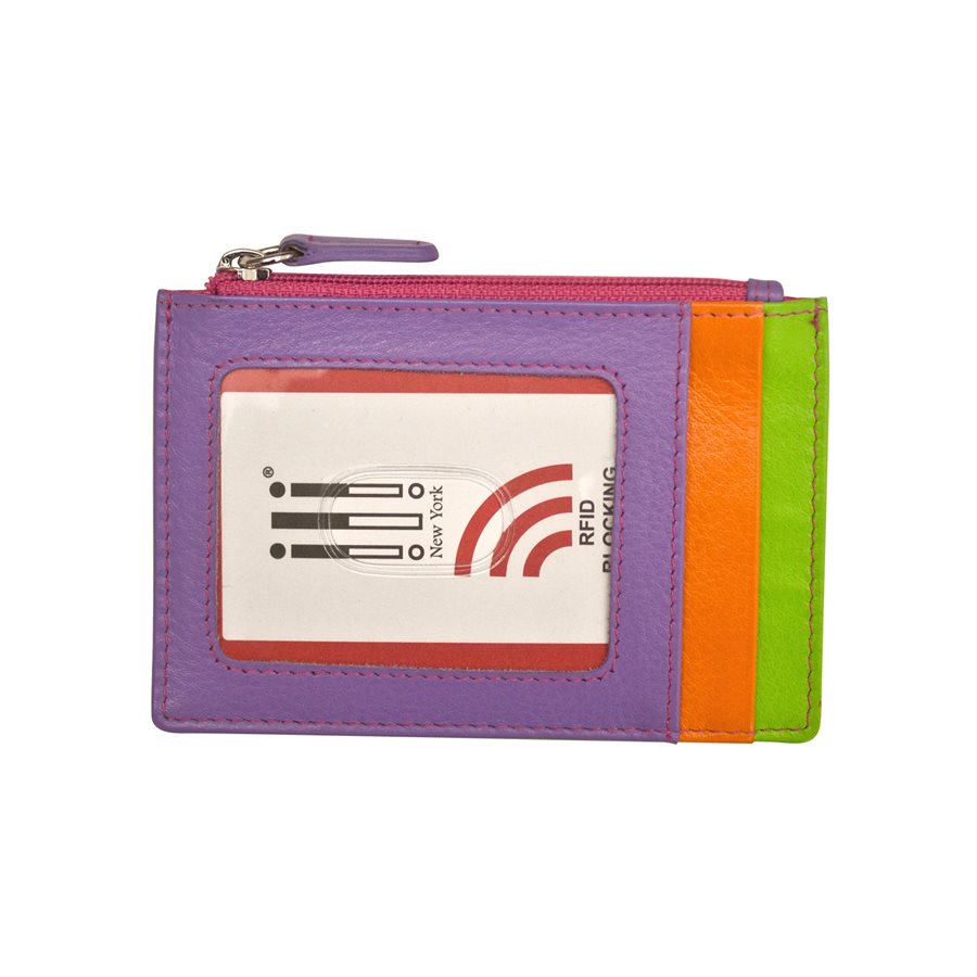 ili New York Leather CC/ID Holder with Zip - Multiple Colors