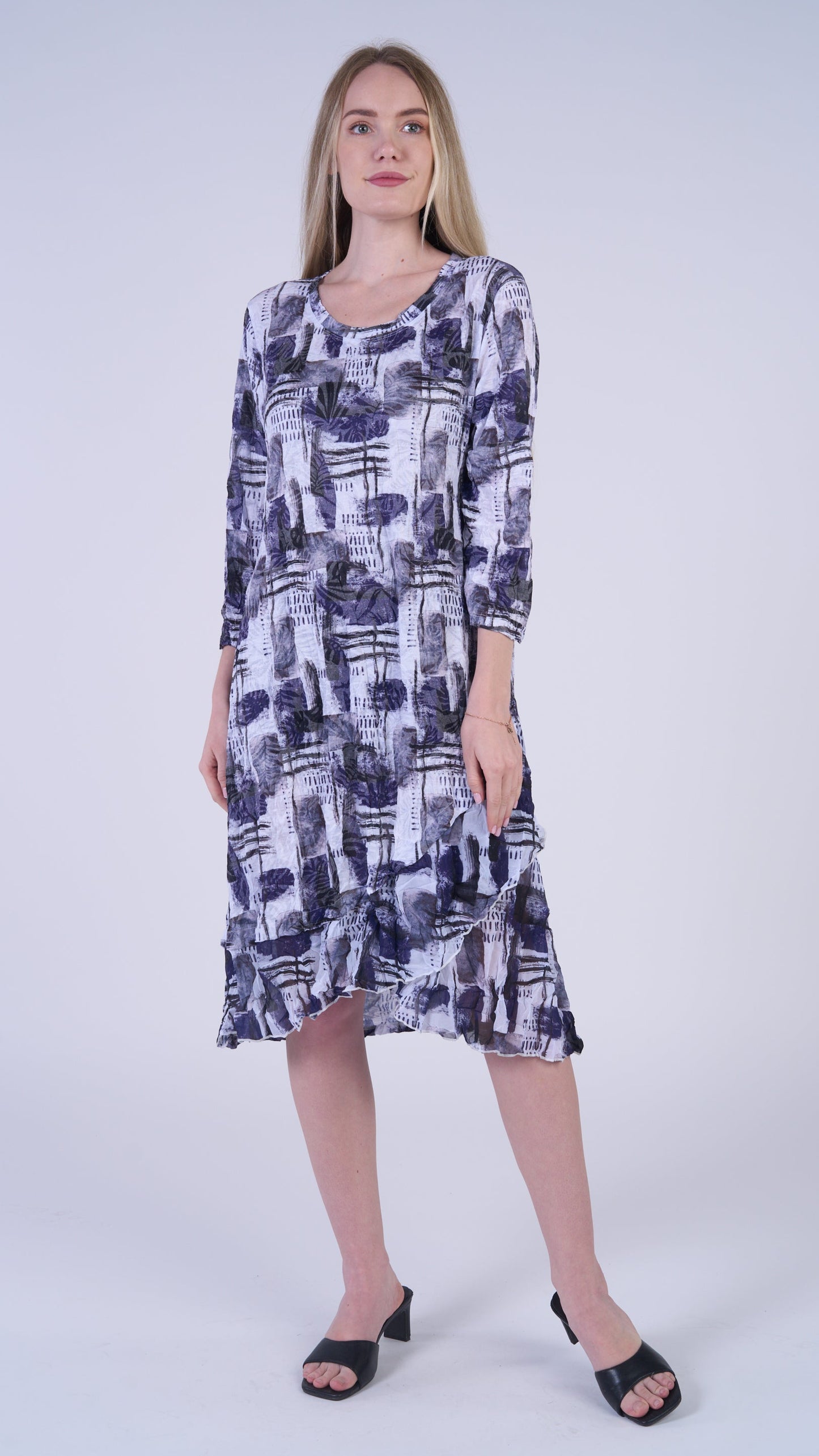 Shana Apparel Crinkle Layer Dress