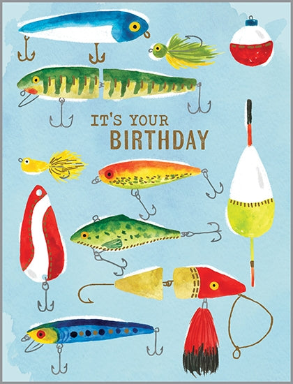 Gina B Designs Fishing Lures Birthday Card