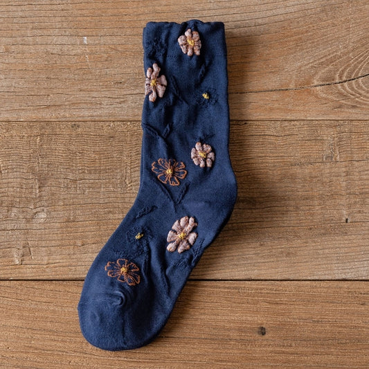 Flower Midtube Socks - Multiple Colors