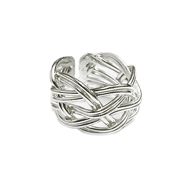 Anju Jewelry Silver Wide Braid Ring