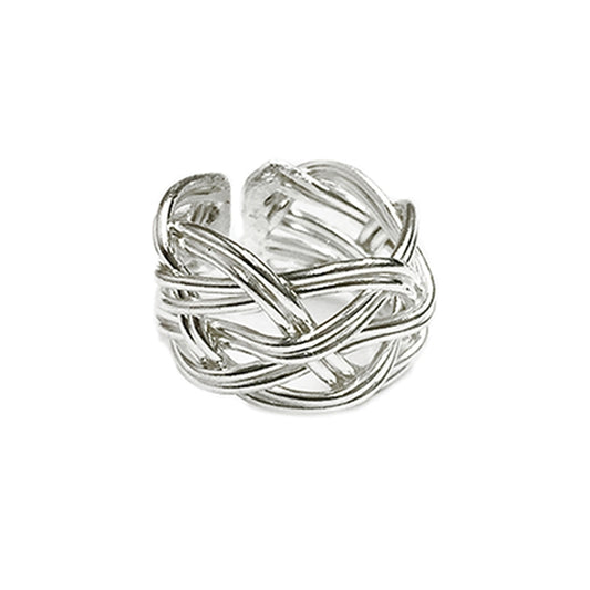 Anju Jewelry Silver Wide Braid Ring