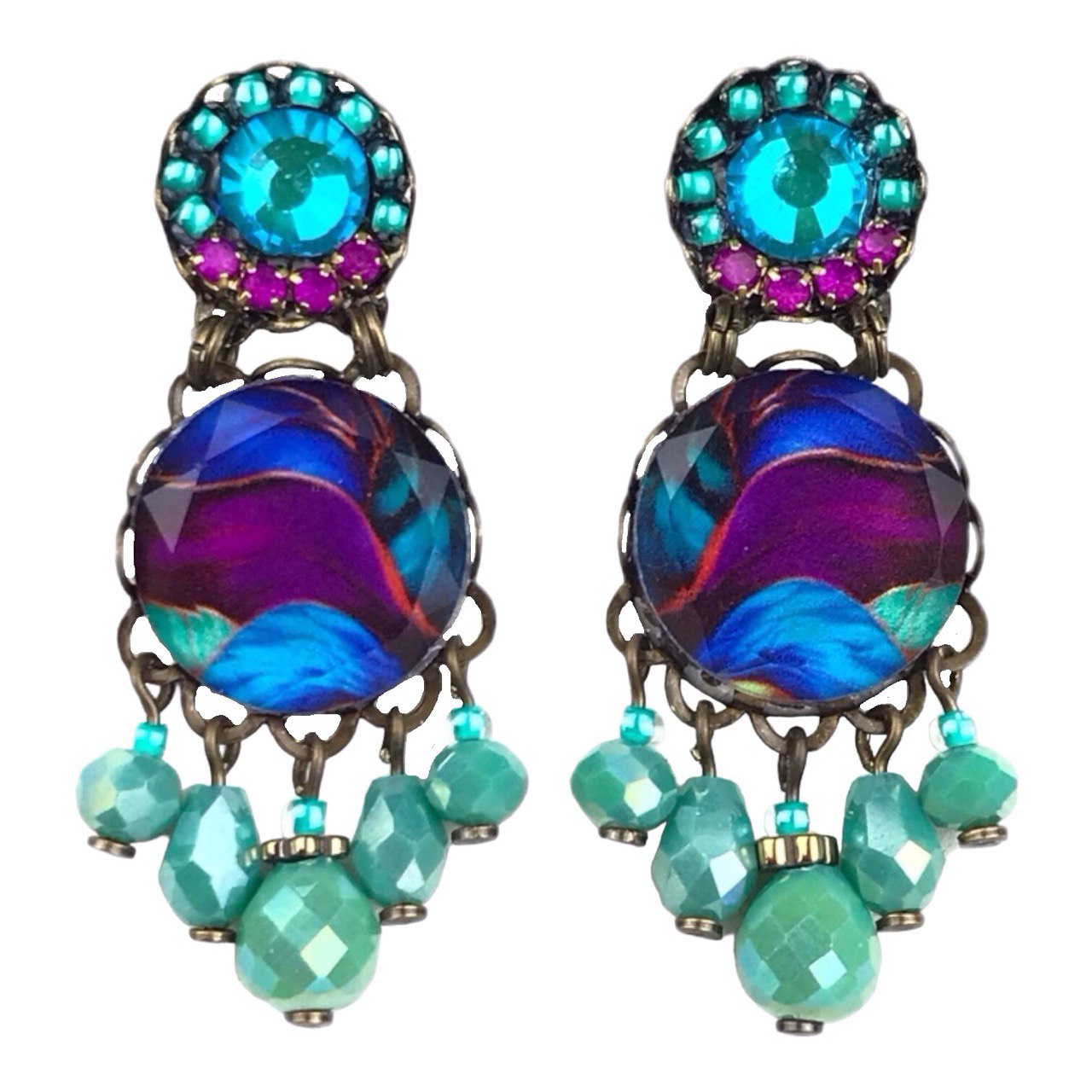 Melizi Jewelry Loto Aurora Crystal Earrings