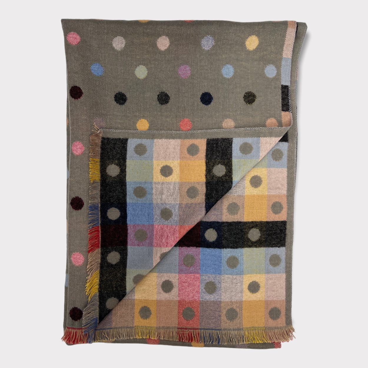 London Scarves Reversible Multi Color Dot Scarf - Multiple Colors