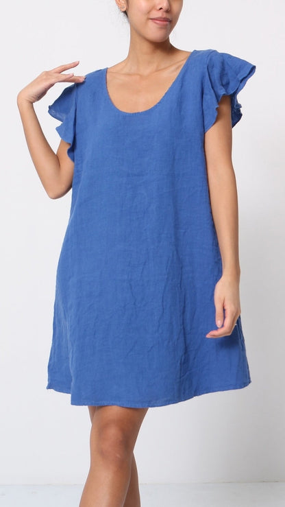 Lea & Luc Linen Shift Short Dress - Multiple Colors