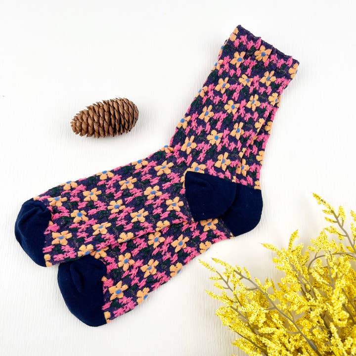 Mildstyles Retro Flower Mid Calf Socks - Multiple Prints