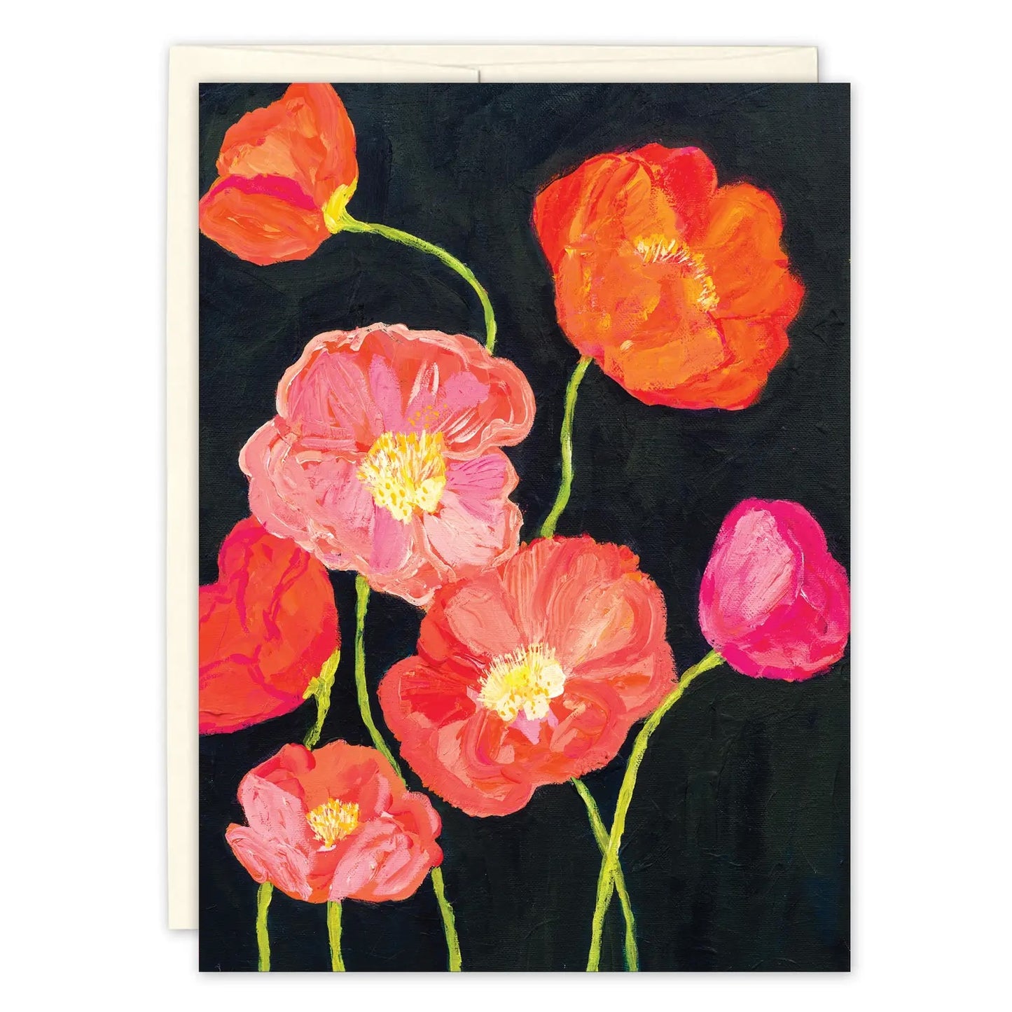 Orange Poppies Birthday Card