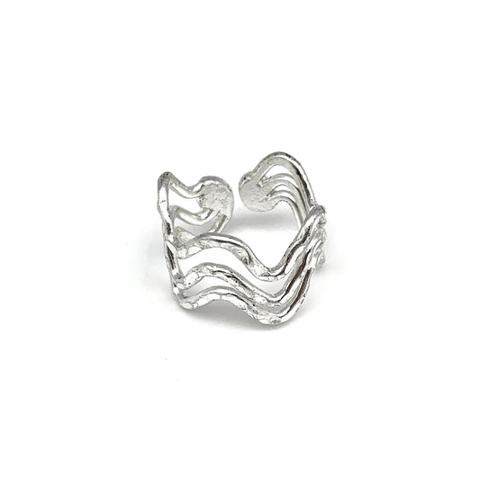 Anju Jewelry Silver Three Wavy Lines Ring