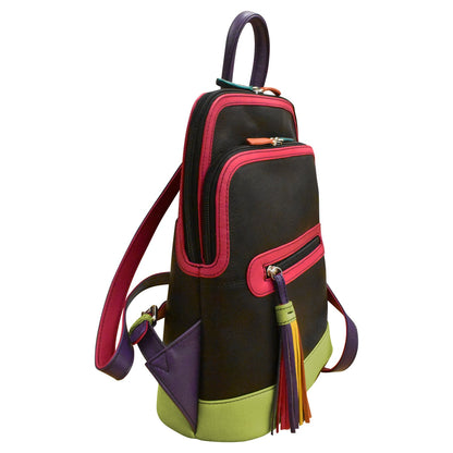 ili New York Leather Multi Color Backpack