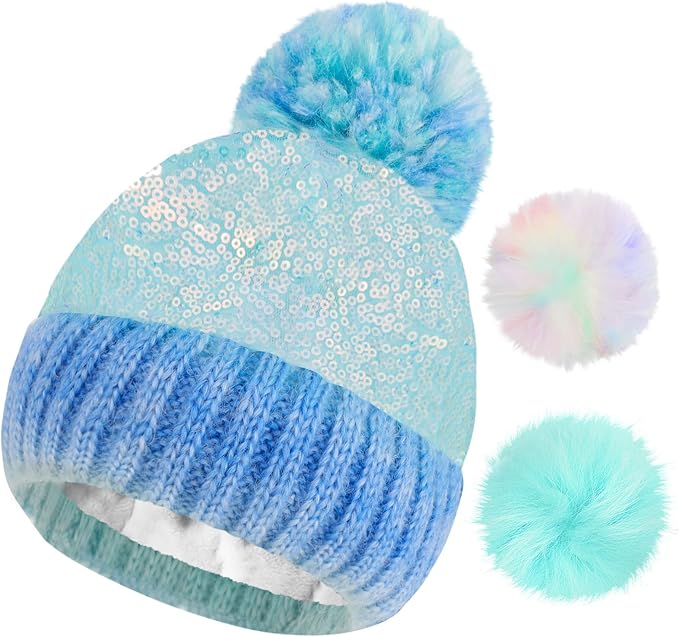 Kid's Multicolor Sequin Beanie - Multiple Colors