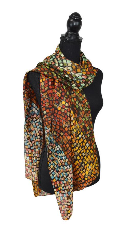 Dupatta Mosaic Silk Scarf