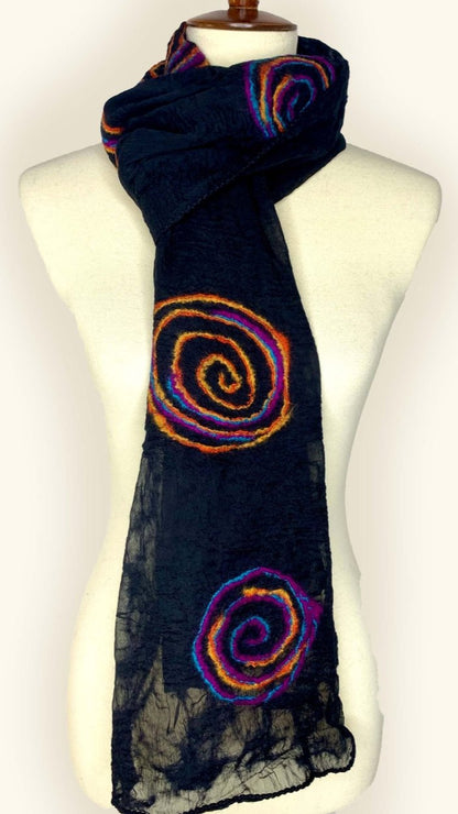 Pomegranate Moon Midnight Spiral Scarf