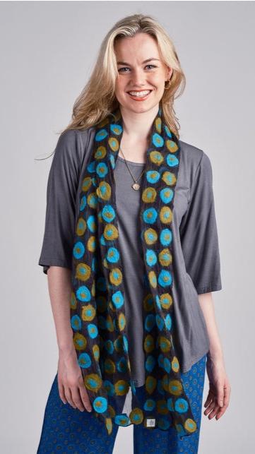 Windhorse Polka Dot Wool Felted Scarf - Multiple Colors