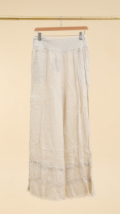 Lea & Luc Linen Eyelet Pants - Multiple Colors