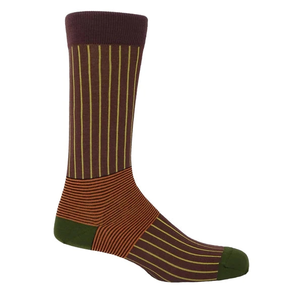 Peper Harow Men's Oxford Stripe Socks - Multiple Colors