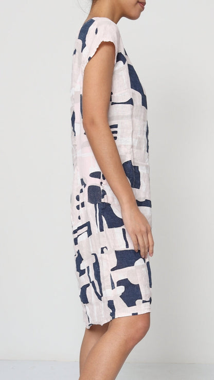 Lea & Luc Linen Printed Dress - Multiple Colors