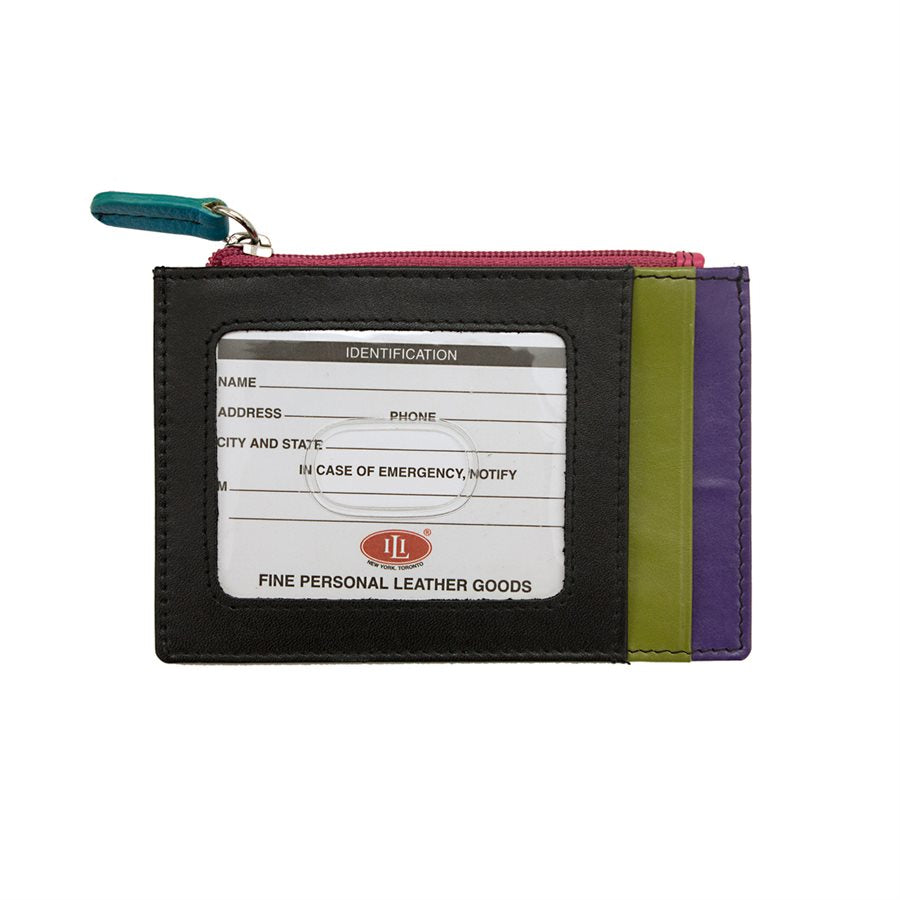 ili New York Leather CC/ID Holder with Zip - Multiple Colors