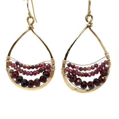 Art By Any Means Garnet Gold Drop Earrings