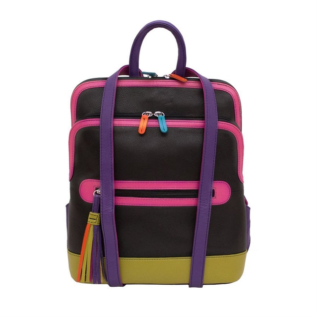 ili New York Leather Multi Color Backpack