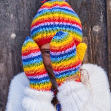 Pachamama Kid's Rainbow Mittens