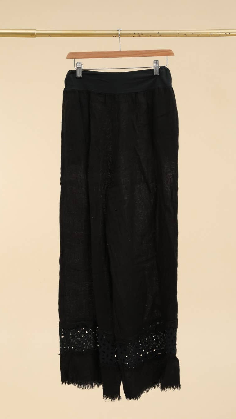 Lea & Luc Linen Eyelet Pants - Multiple Colors