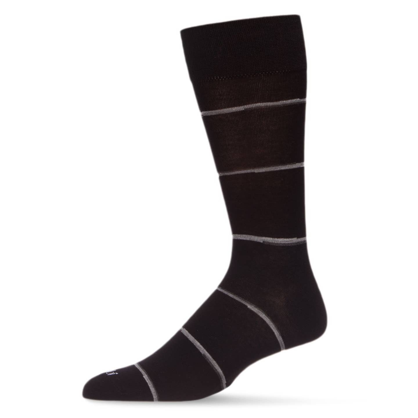 MeMoi Men's Spacedye Stripe Bamboo Dress Crew Socks