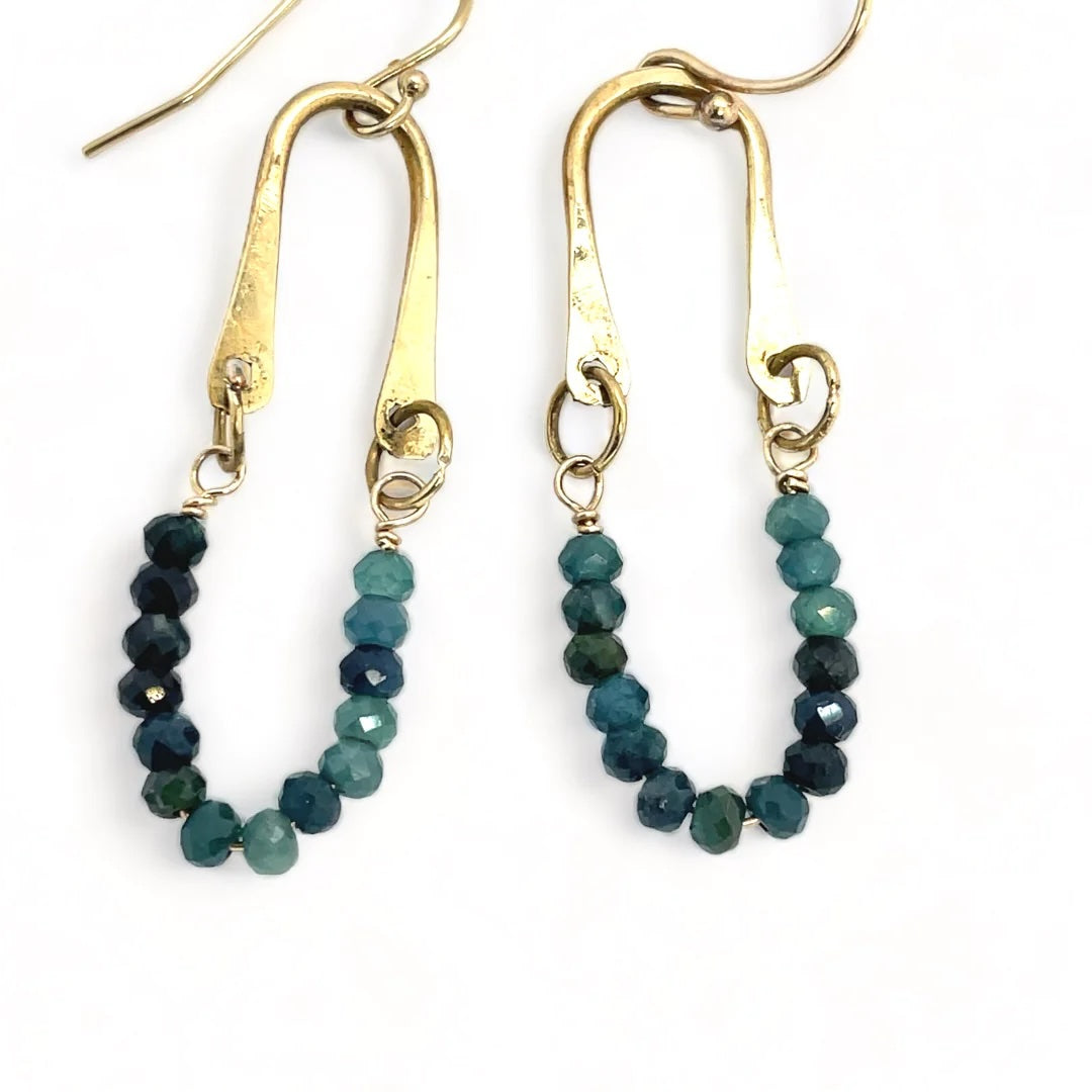 Art By Any Means Blue Tourmaline Hinge Earrings