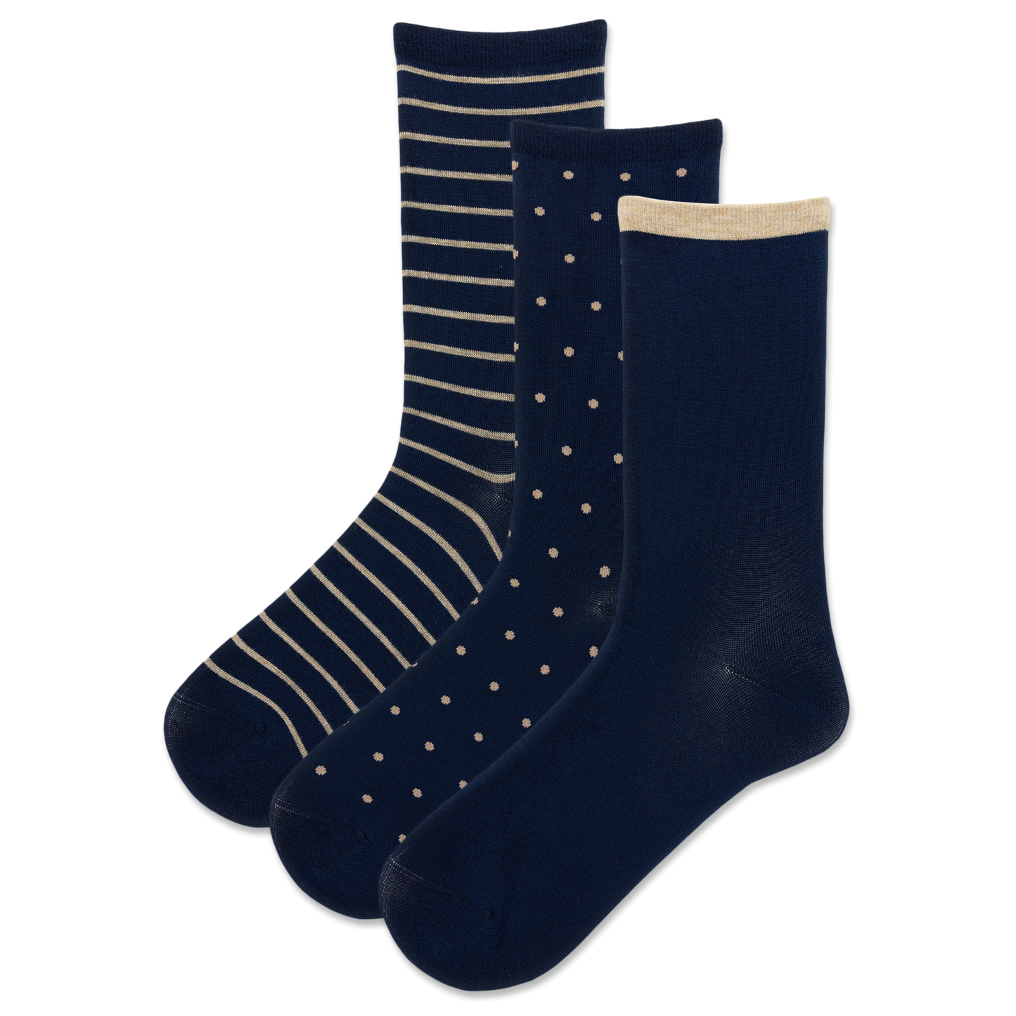 Hot Sox Dots and Stripes 3 Pack Socks - Multiple Colors