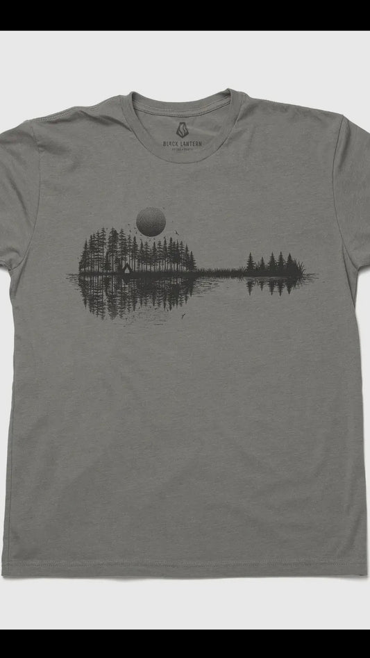 Black Lantern Nature Guitar T-Shirt