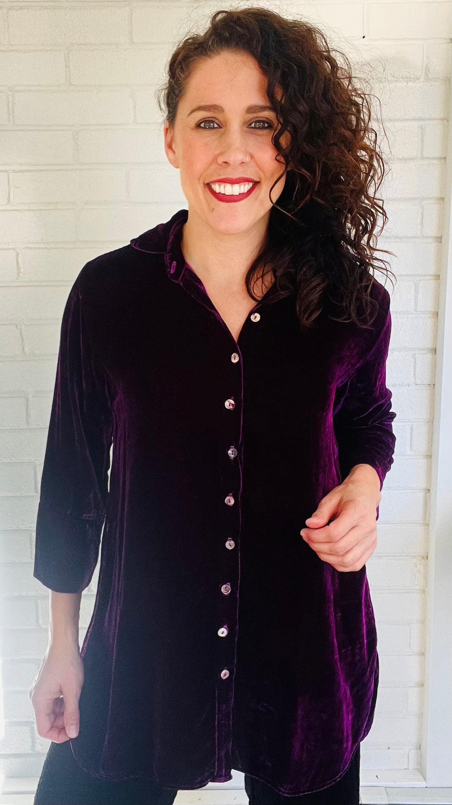 Cut Loose Silk Velvet Easy Shirt