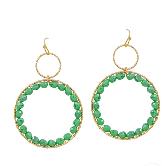 Double Circle Beaded Earrings