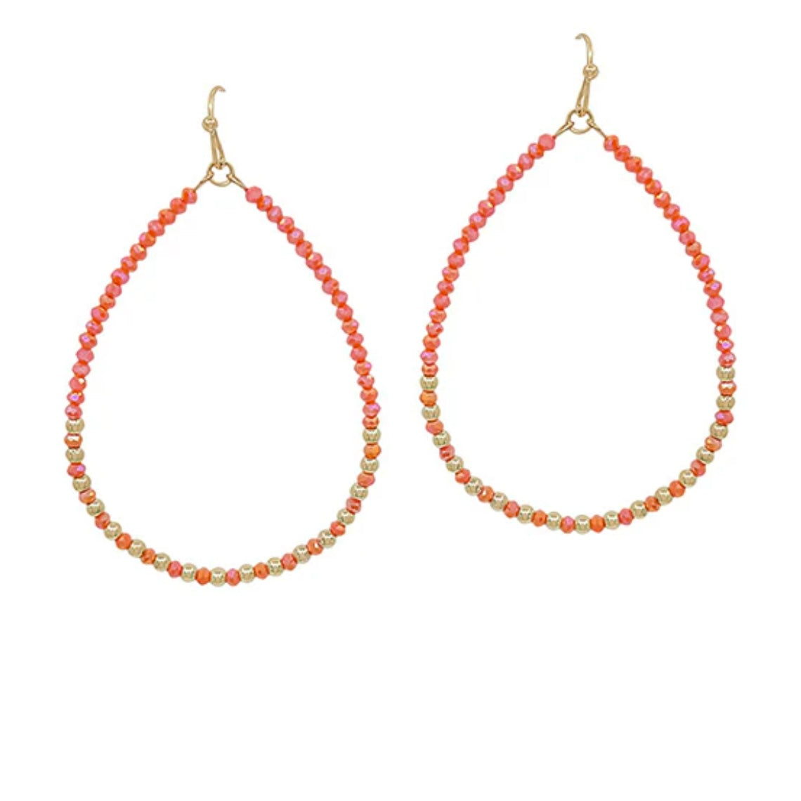 Teardrop Beaded Earrings - Multiple Colors