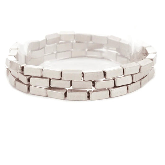 Rectangle Metal Stretch Bracelet Set - Multiple Colors