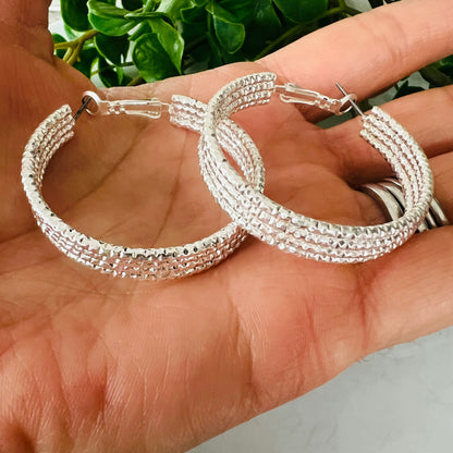 4 Strand Hammered Hoops