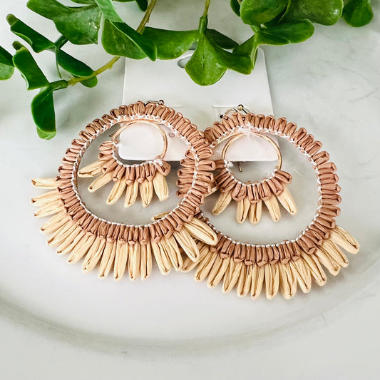 Rattan Double Circle Earrings