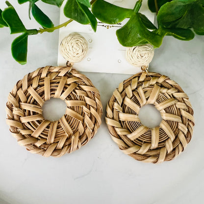 Rattan Pinwheel Post Earrings