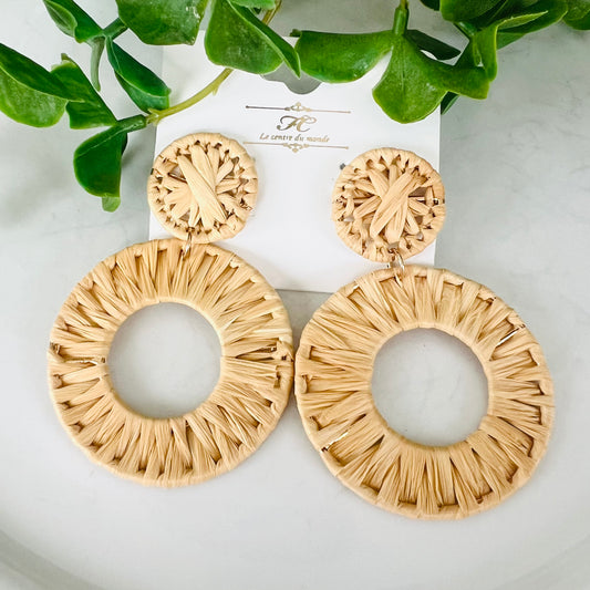 Rattan Circle Post Earrings