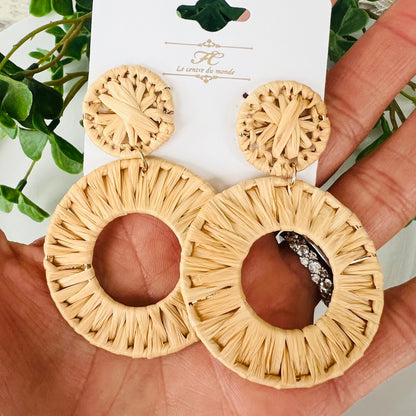 Rattan Circle Post Earrings