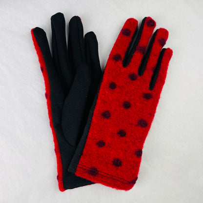 Santacana Knitted Wool Dot Gloves - Multiple Colors