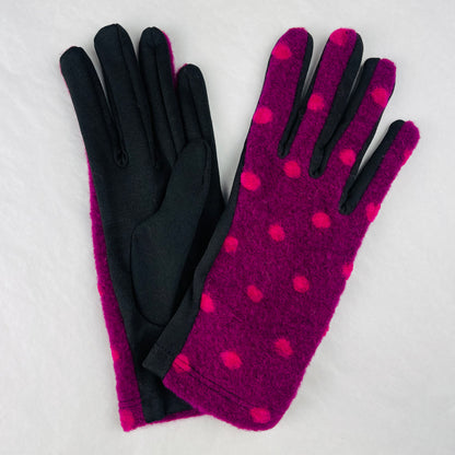 Santacana Knitted Wool Dot Gloves - Multiple Colors