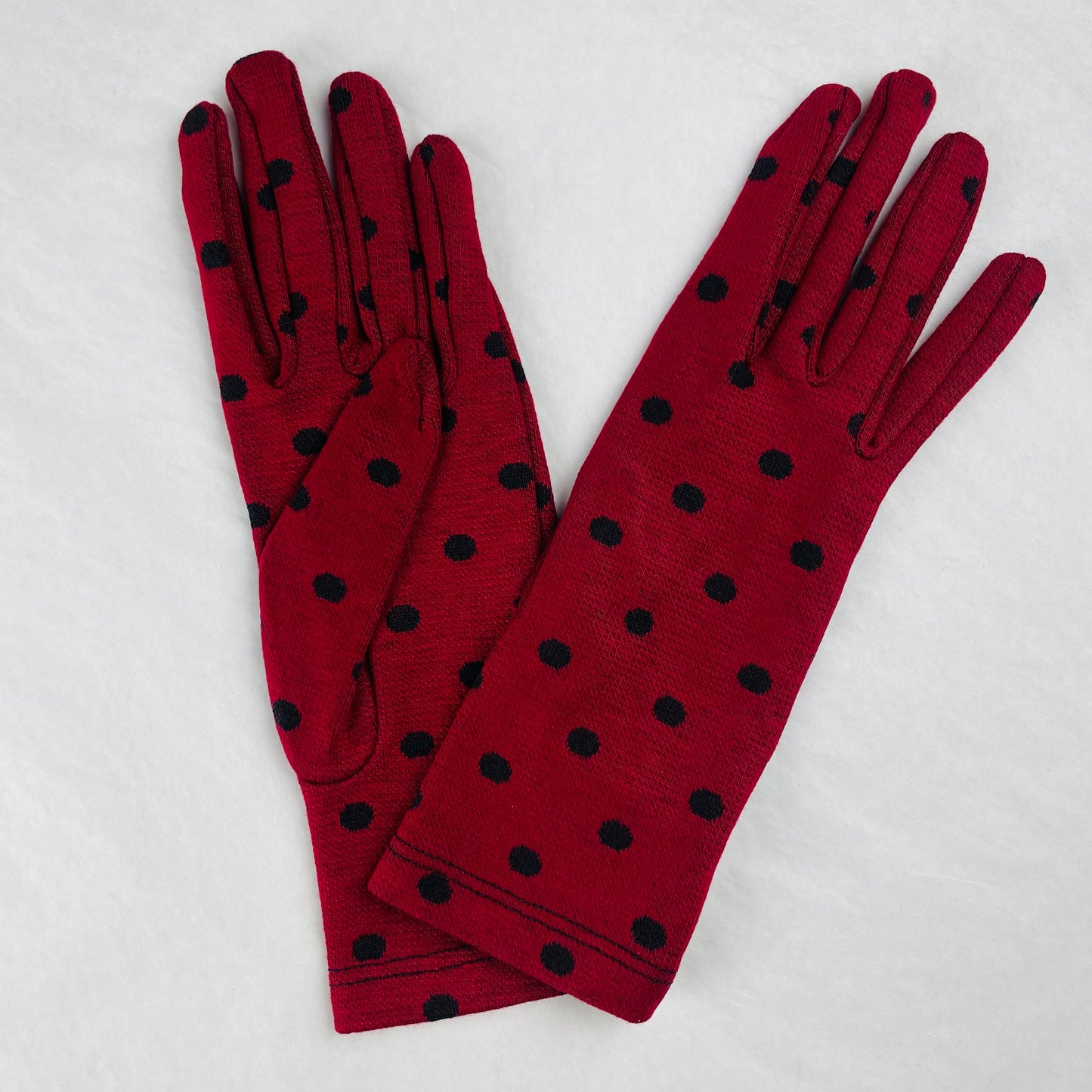 Santacana Cotton Knitted Polka Dot Gloves - Multiple Colors