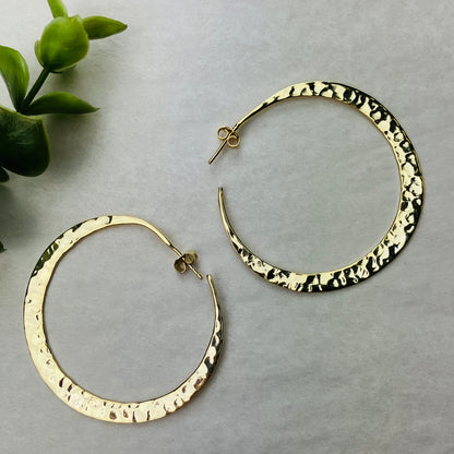 L.E. Leonard Jewelry Hammered Hoop Earrings- Multiple Metals