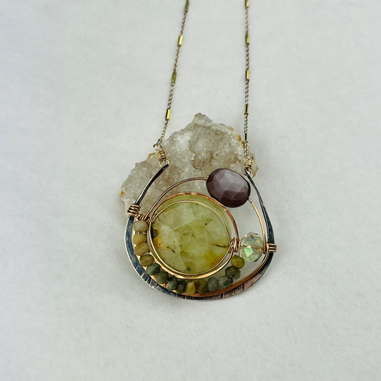 Art By Any Means Prehnite Planet Necklace