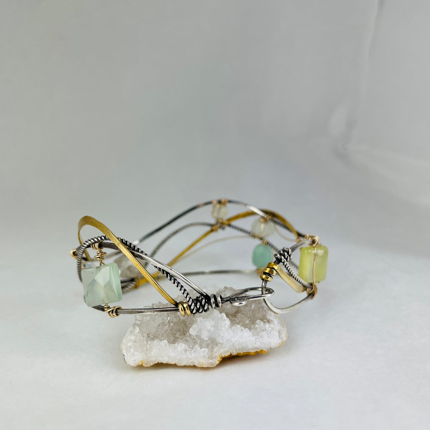 Art By Any Means Jade and Green Amethyst Bracelet