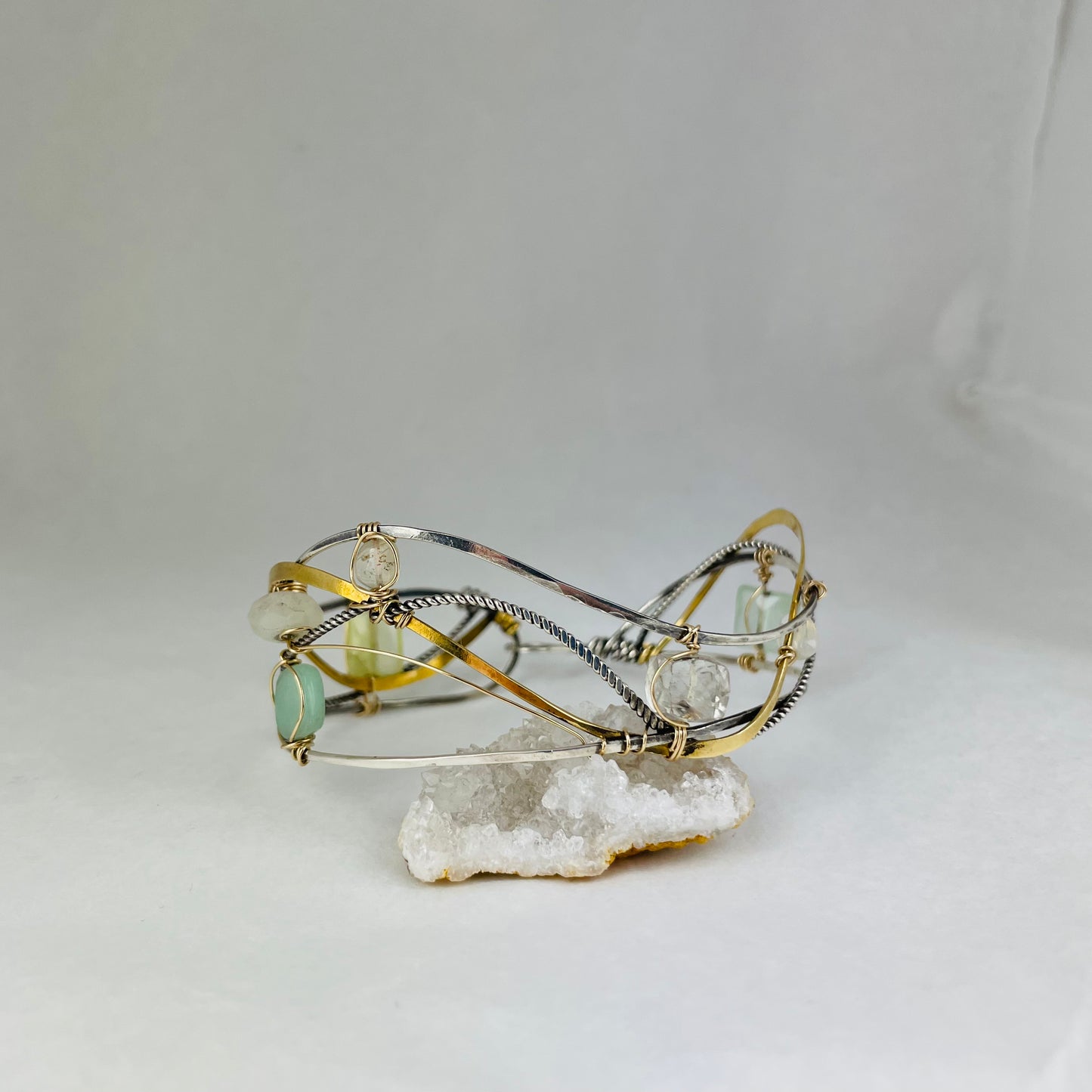 Art By Any Means Jade and Green Amethyst Bracelet