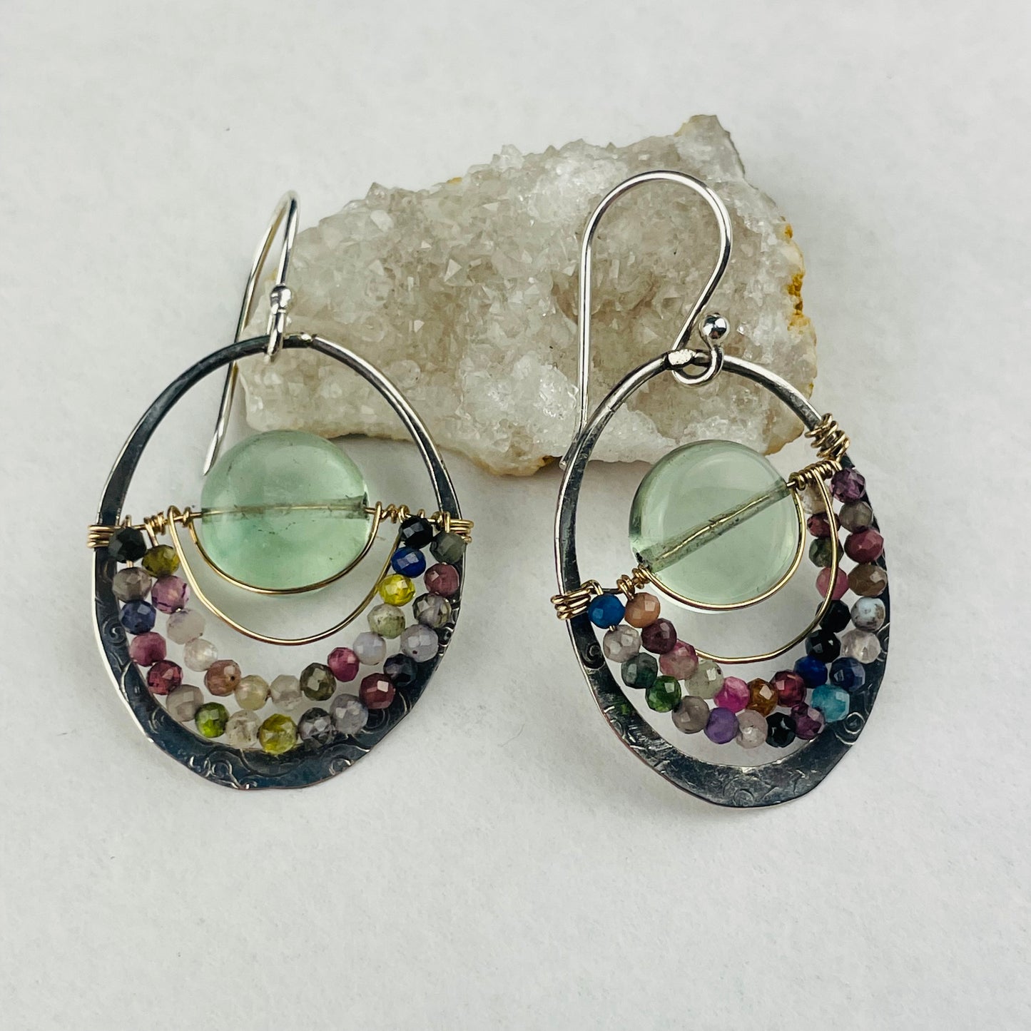 Art By Any Means Green Fluorite Coin Earrings