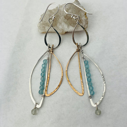 Art By Any Means Aqua Cats Eye Swing Earrings