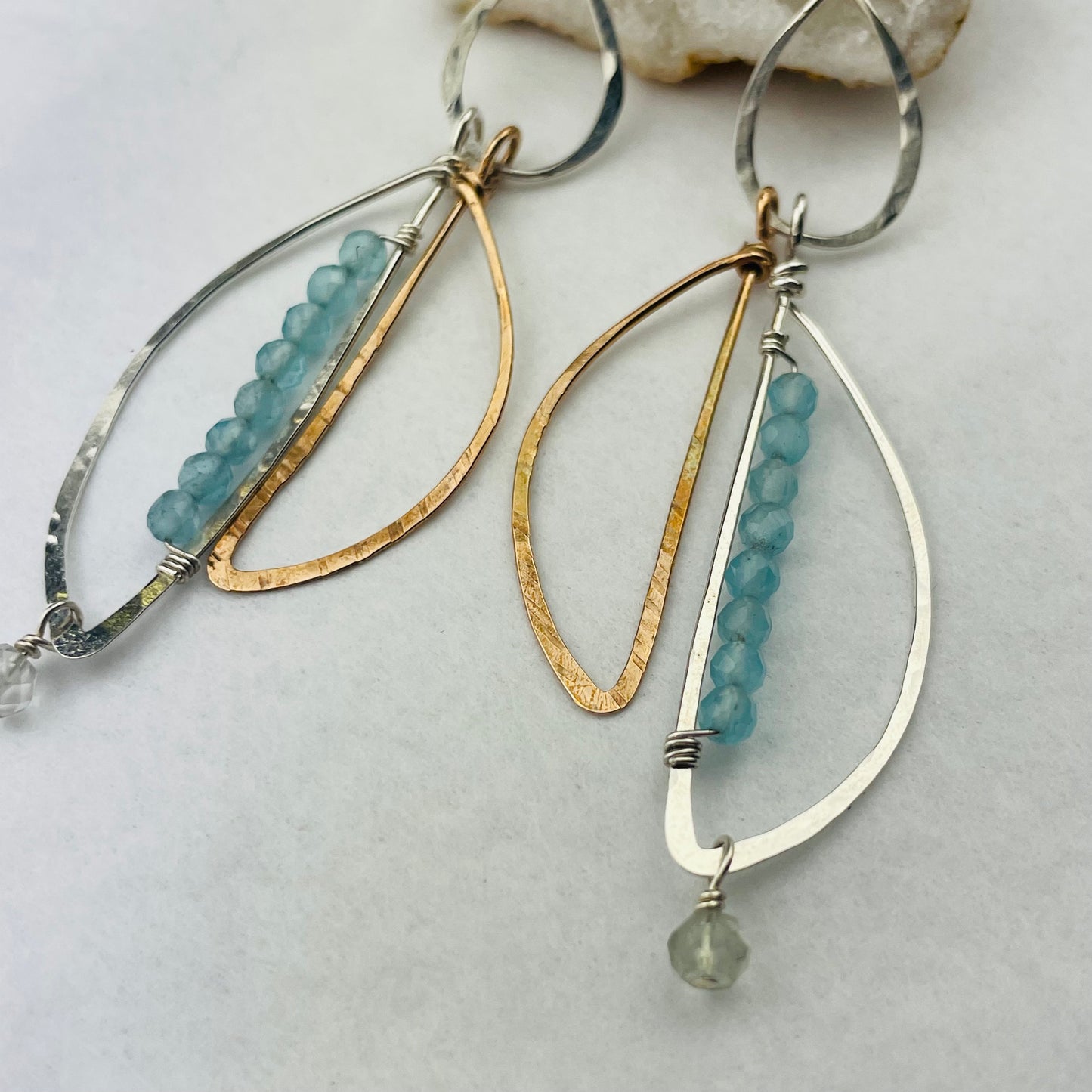 Art By Any Means Aqua Cats Eye Swing Earrings