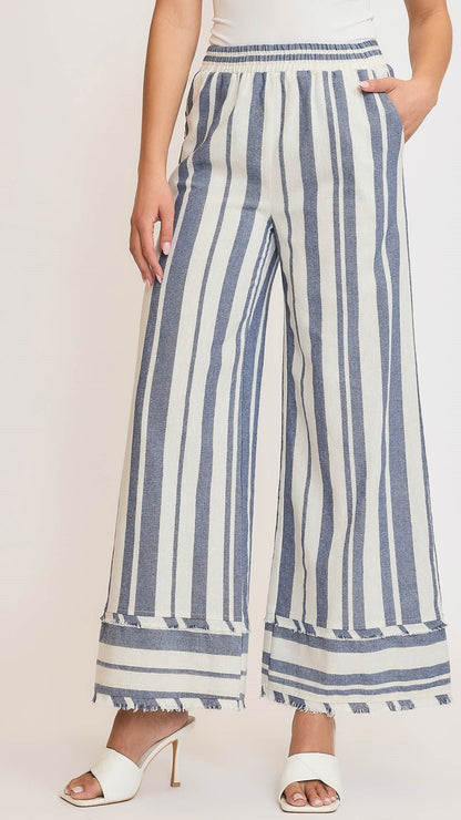 Umgee Striped Wide Leg Pant