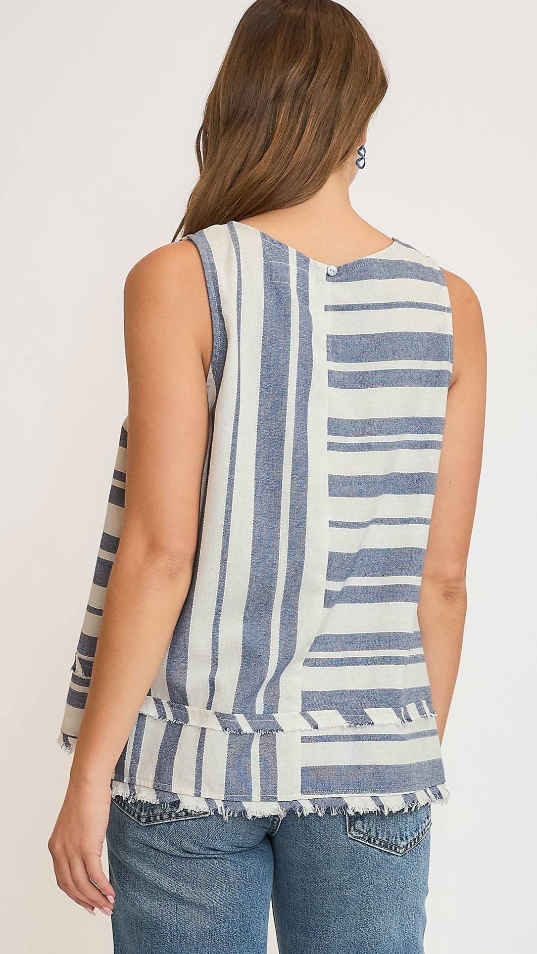 Umgee Striped Sleeveless Top